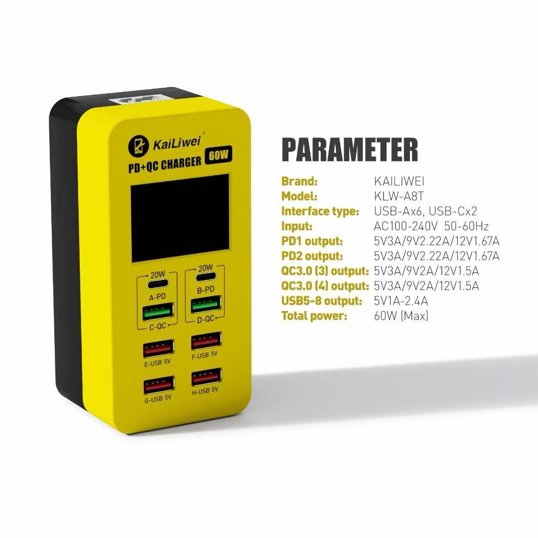 CARGADOR MULTI USB KAILIWEI A8T
