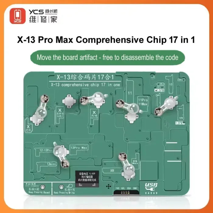 Lector EPROM YCS 17 en 1 EEPROM / Baseband iPhone (X–13)