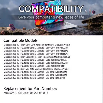 Bateria A1382 Para MacBook Pro 15 Modelo A1286 año 2011 / 2012