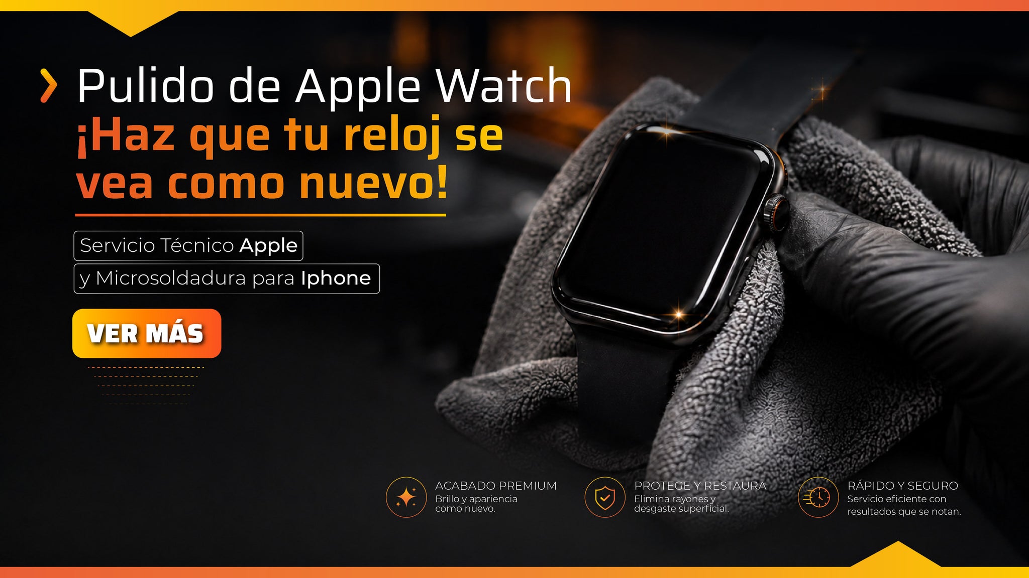 Pulido de Apple Watch en ClinicCel: elimina rayones y devuelve el brillo original a la caja del reloj