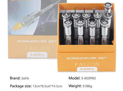 Sofix Falcon S-003PRO Set Destornilladores 10 Piezas | Puntas Intercambiables