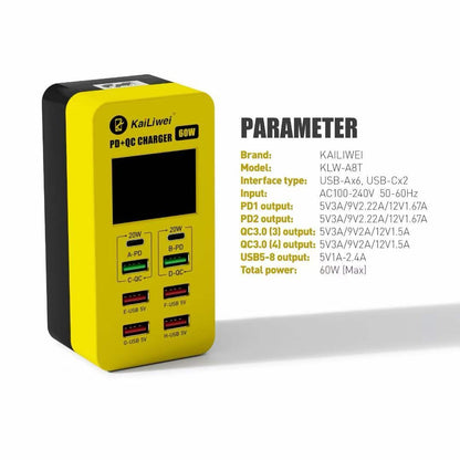 CARGADOR MULTI USB KAILIWEI A8T